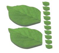 Parliky 12 Packs Leaf Shaped Memo Pads Self Adhesive Reusable for Home Office Classroom Green Post Notes for Reminders Crafts and Decorations