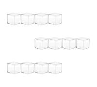 Parliky 12pcs Acrylic Candy Box 5.5cm Square Storage Container with Lid for Jewelry and Snack Organization