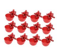 Parliky 12Pcs Adjustable Red Bird Water Dispensers for Pigeons and Chicks Capacity Reusable Portable Pet Bird Drinkers Suitable for Parrots Doves Easy to Clean Poultry Accessory