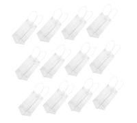 Parliky 12pcs Clear Ice Wine Bag with Handle Leakproof Cooler Pouch for Bottled Beer White Wine and Chilled Beverages and Shopping Handbags for Party and Outdoor Use