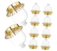 Parliky 12pcs Clear Mini Candy Wrapping Boxes with Lid European Style Plastic Favor Boxes for Wedding Birthday Shower Party Functional Cookie Storage Jars Elegant Dessert Stand Domes