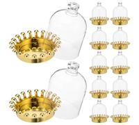 Parliky 12pcs Clear Party Treat Boxes with Dome Lids Reusable Plastic Candy Containers Mini Cake Stand Holders for Wedding Birthday Candy Storage and Decorative Display