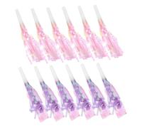 Parliky 12pcs Colorful Party Blowers Noisemakers with Small Whistles Paper and Plastic Blow Horns for Birthday Shower Outdoor Activities Fun Cheering Props for Adults