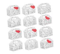 Parliky 12pcs DIY Christmas Coloring Tote Boxes Sturdy Cardboard Treat Containers with Cards for Holiday Party Favors and Festive Candy Biscuit Storage