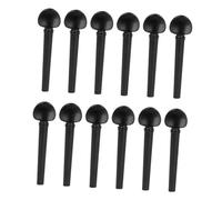 Parliky 12pcs Ebony Oud Tuning Pegs Fish Eye Design Professional Oud String Instrument Accessories Black Wooden Craft Pegs for Musical Use