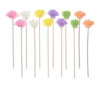 Parliky 12pcs Faux Flower Reed Diffuser Sticks Continuous Aroma Essential Oil Diffusion Reeds for Home Office Hotel Flameless Fragrance Sticks for Decoration