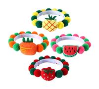 Parliky 12pcs Fruit Design Cat Collar Adorable Washable Cartoon Neck Ornament for Kittens and Cats Soft Skin-friendly and Breathable for Festivals and Parties