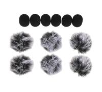 Parliky 12pcs Lavalier Microphone Wind Screen Covers Furry Windmuff for Wireless Microphones Includes Windproof Sponge Covers for Interviews and Podcasting