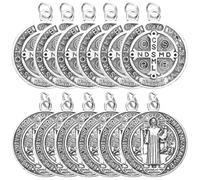 Parliky 12Pcs Metal Saint Pendant Charms Italian Religious Ornaments for DIY Necklace Keychain Making Craft Supplies with Random Styles