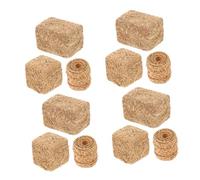Parliky 12pcs Miniature Faux Hay Bales Tiny Straw Bale Figurines for Dollhouse Farm Decor Decoration for Creative Model Scenes and Craft Projects