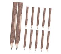 Parliky 12pcs Natural Wooden Twig Pencils with Bark Coating Rustic Graphite Pencils for Drawing School Office Bridal Shower Party Supplies