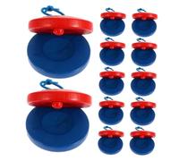 Parliky 12PCS Wooden Castanets for Orff Method Musical Instruments with Bright Colors Finger Percussion Tools for Early Music Education and Group Activities