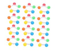 Parliky 12pcs Wrist Bells Bracelets Colorful Jingle Bell Rattles Wristband Musical Party for Boys School Carnival Christmas Random Color