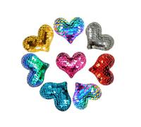 Parliky 14pcs DIY Heart Shape Love Stickers Sparkly Sequin Decals with Adhesive for Handmade Crafts Scrapbooking Envelope Sealing Party Favors Creative Decorative Paste Random Color