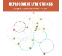 Parliky 15pcs Lyre Harp Strings Replacement Instrument Parts with Crisp Sound and Stable Quality for Classical Lyre Players and Musicians