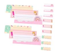 Parliky 15pcs Paper Name Tags for Desk Classroom Desk Nameplates with Mixed Giraffe Pencil Self Adhesive School Labels for Preschool and Study Decoration