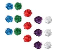 Parliky 15pcs Sparkle Cat Balls Interactive Pet Teasing Toys 5cm Glitter Playthings for Indoor Cats and Kittens Random Color