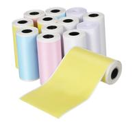 Parliky 16 Rolls Mini Thermal Printer Paper Clear Printing Adhesive Label Stickers in White and Colored Easy-use Thermal Sticker Paper for Portable and Mini Printers Home Office Use