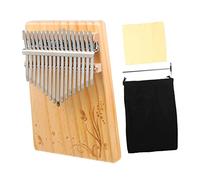 Parliky 17-Key Thumb Piano Wooden Kalimba Carved Patterns Portable Musical Instrument for Beginners and Children Accurate Tuning Option