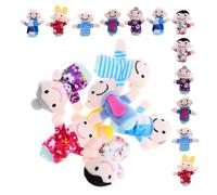 Parliky 18pcs Soft Finger Puppet for Hypoallergenic Family Member Hand Puppets for Storytelling Early Learning Roleplay and Interactive Playtime