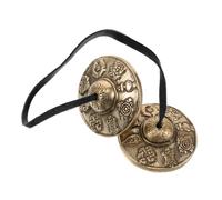 Parliky 1Pair Brass Tingsha Cymbals for Sound Therapy Finger Bells for Meditation and Relaxation Portable Musical Instrument for Spiritual Practices and Cultural Rituals