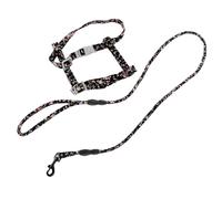 Parliky 1set Adjustable Cat and Leash for Outdoor Use Escape Design Japanese Style Pattern for Kittens and Cats Comfortable and Black Material