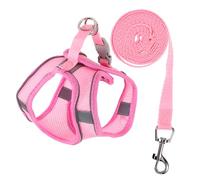Parliky 1set Reflective Dog Harness and Leash Breathable Mesh Pet Walking Gear for Summer Easy to Wear Durable Non-skid Design for Comfortable Dog Walks