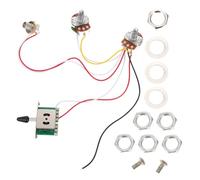 Parliky 1T1V 500K Electric Guitar Wiring Harness Five-Way Switch and Potentiometer Shifter for Electric Guitar Circuit Replacement Black Cap