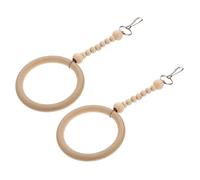 Parliky 2 Pack Parrot Swing Toy for Cage Wooden Chewing Swing Pet Supplies Easy to Install