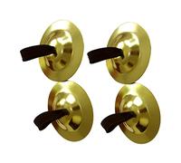 Parliky 2 Pairs Finger Cymbals for Belly Dance, Mini Musical Instrument in Golden Iron with Easy Operation and Fine Workmanship, Percussion Accessory for Dancer Party or Rhythm