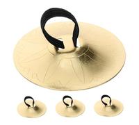 Parliky 2 Pairs Finger Cymbals Portable Copper Percussion Instrument for Belly Dancing Clear Melodious Sound Handmade Dance Cymbals for Beginners and Performances