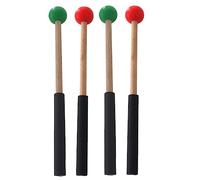 Parliky 2 Pairs Marimba Mallets for Tongue Drum and Marimba, Wooden and Rubber Material, Convenient to Hold and Grip, Smooth Surface, Practical to Use, Suitable for Beginners Random Style