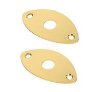 Parliky 2 Pcs Electric Guitar and Bass Jack Cover Plates, Zinc Alloy Multi-purpose Replacement Socket Covers, Golden Colour, Sturdy Electric Guitar Accessories for Repair and Upgrade