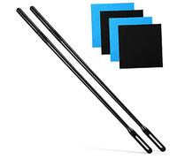 Parliky 2 Pcs Flute Cleaning Rods 4 Microfiber Cleaning Cloths 2 Blue 2 Black for Wind Instrument Maintenance