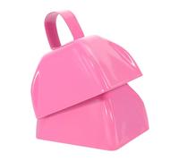 Parliky 2 Pcs Handheld Metal Cowbells for Football Games Loud Noise Makers with Handle for Team Cheering Party Celebrations and Sports Events Support Compact Portable Pink Small Bells
