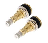 Parliky 2 Pcs Heavy Duty Copper Tubeless Tire Valve Stem Replacement for Tractor Agricultural Industrial Wheels Snap Valve for Rollers Loader Trucks Easy Install Spare Part