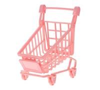 Parliky 2 Pcs Mini PVC Simulation Shopping Cart for Dolls Storage Rack Role Play Supermarket Cart for Boys Random Color Random Color