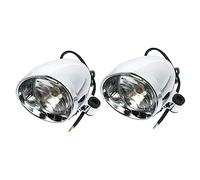 Parliky 2 Pcs Motorbike Fog Lamp Retro Bullet Style Motorcycle Headlight Spot Lamp with High Brightness LED Bulbs Heat Dissipation Design Cut Line for Safe Riding in All Weather Conditions