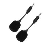 Parliky 2 PCS Noise Reduction Mini Microphone for Live Streaming and Singing Portable Wired Recording Mic with Threaded Connector Soft Sponge Head for Voice Capture Mobile