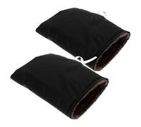 Parliky 2 Pcs PU Leather Atv Handlebar Mittens Windproof Thermal Gloves for Motorcycles Scooters Snowmobiles Fit Winter Riding Hand Muffs for Cold Weather Protection