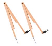 Parliky 2 Pcs Wooden Drafting Compass Large Adjustable Geometry Drawing Tool for Teachers and Students Multifunctional Precision Drawing Instrument for Chalkboards and Whiteboards Student