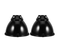 Parliky 2 Sets Black Dome Reptile Heat Lamp Cover Stainless Steel Guard