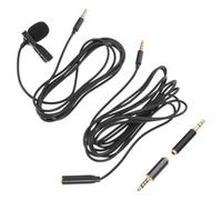 Parliky 2 Sets Broadcasting Mic Bundle Kit Metal Shell Microphone, Pu Gunmetal Color, Universal Mic Adapters, and 2m Extension Cable for Phone and Computer Recording Interview and K-singing