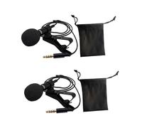 Parliky 2 Sets Cardioid Lavalier Microphone Connection Condenser Mic for Conference Portable Recording