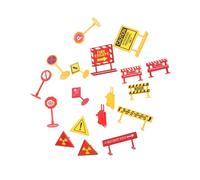 Parliky 2 Sets Miniature Traffic Signs for Realistic Road Safety Playset with Craftsmanship Compact Educational Traffic Signal Models in Yellow Red for Learning Rules and Awareness