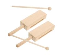Parliky 2 Sets Wood Block Percussion Instrument with Mallets for Adults Rhythm Sticks Made of Stable Wood for Versatile Musical Effects Suitable for Beginners and Professionals