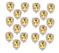 Parliky 20 Pcs Sew Teardrop Glass Rhinestone Buttons DIY Jewelry Accessories for Clothing Crafts Ab Silver Base Embellishments for Home Textile Decoration