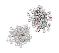 Parliky 200 Pcs Color Wheel Circle Spacer Beads for Jewelry Making Mixed Silver Silver Plated Mini Spacer Ends Caps for Bracelets Necklaces Earrings Craft DIY Accessories