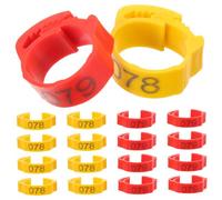 Parliky 200pcs Poultry Leg Bands with Buckle Design for Chicken Identification Lightweight Reusable Plastic Rings in Orange and Yellow Practical Farm Breeding Management Tags