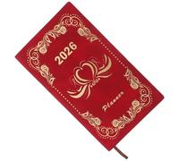 Parliky 2026 A6 Weekly Monthly Planner Notebook Red - 365-day Daily Schedule Organizer, Professional Appointment Book, Academic Year Time Management Journal for Office, Study Travel